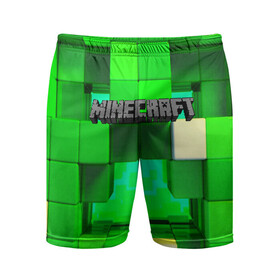 Мужские шорты спортивные с принтом MINECRAFT в городе Новоалтайск,  |  | craft | creeper | dungeon | dungeons | earth | game | logo | mine | minecraft | mobile | online | дунгеонс | земля | зомби | игра | крипер | лого | майкрафт | майнкрафт | мобайл | онлайн | подземелье | подземелья