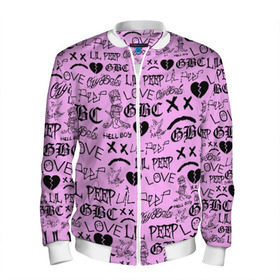 Мужской бомбер 3D с принтом LIL PEEP LOGOBOMBING в городе Новоалтайск, 100% полиэстер | застегивается на молнию, по бокам два кармана без застежек, по низу бомбера и на воротнике - эластичная резинка | Тематика изображения на принте: awful things | hell boy | lil peep | lil prince | клауд | клауд рэп | лил пип | пееп. | пост эмо | реп | репер | рэп | рэпер | трэп | хип хоп | эмо трэп