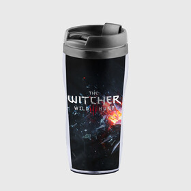 Термокружка-непроливайка с принтом THE WITCHER 3 в городе Новоалтайск, внутренняя часть — пищевой пластик, наружная часть — прозрачный пластик, между ними — полиграфическая вставка с рисунком | объем — 350 мл, герметичная крышка | cd projekt red | ciri | game | geralt | geralt of rivia | gwynbleidd | the witcher | the witcher 3: wild hunt | ведьмак | ведьмак 3: дикая охота | геральт | геральт из ривии | цири | цирилла