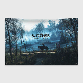 Флаг-баннер с принтом THE WITCHER в городе Новоалтайск, 100% полиэстер | размер 67 х 109 см, плотность ткани — 95 г/м2; по краям флага есть четыре люверса для крепления | cd projekt red | ciri | game | geralt | geralt of rivia | gwynbleidd | the witcher | the witcher 3: wild hunt | ведьмак | ведьмак 3: дикая охота | геральт | геральт из ривии | цири | цирилла