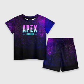 Детский костюм с шортами 3D с принтом Apex Legends. Neon logo в городе Новоалтайск,  |  | apex | apex legends | bangalor | bloodhound | caustic | crypto | gibraltar | legends | lifeline | logo | mirage | neon | pathfinder | titanfall | watson | wraith | апекс | неон
