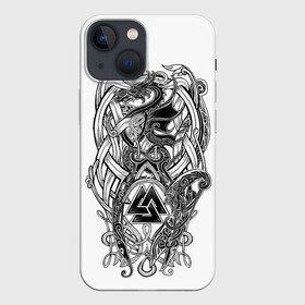 Чехол для iPhone 13 mini с принтом Язычество в городе Новоалтайск,  |  | ethnic | folk | runes | slav | викинги | руны | русь | символ одина | скандинавия | славяне | фолк | фольклор | этника | этно | язычество