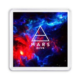 Магнит 55*55 с принтом 30 SECONDS TO MARS в городе Новоалтайск, Пластик | Размер: 65*65 мм; Размер печати: 55*55 мм | 30 seconds to mars | 30 секунд до марса | джаред лето