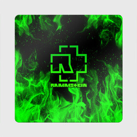 Магнит виниловый Квадрат с принтом RAMMSTEIN FIRE | РАМШТАЙН ОГОНЬ в городе Новоалтайск, полимерный материал с магнитным слоем | размер 9*9 см, закругленные углы | rammstein | рамштайн
