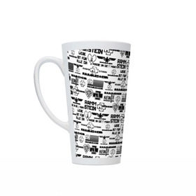 Кружка Латте с принтом RAMMSTEIN в городе Новоалтайск, Белая керамика | Объем 480 мл; Высота 150 мм; Диаметр 90 мм | metallica | rammstein | rock | металл | музыка | раммштайн | рок