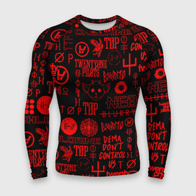 Мужской рашгард 3D с принтом TWENTY ONE PILOTS в городе Новоалтайск,  |  | 21 pilots | 21p | bandito | blurryface | chlorine | joshua | ned | top | trench | twenty one pilots | tyler | бандито | нэд | тренч