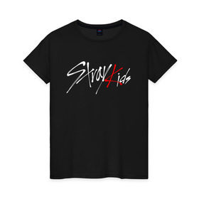 Женская футболка хлопок с принтом STRAY KIDS FELIX в городе Новоалтайск, 100% хлопок | прямой крой, круглый вырез горловины, длина до линии бедер, слегка спущенное плечо | skz | stray kids | бан чан | ли ноу | скз | стрей кидс | сынмин | уджин | феликс | хан | хёджин | чанбин