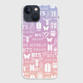 Чехол для iPhone 13 mini с принтом BTS LOGOBOMBING в городе Новоалтайск,  |  | bts | bts boy | bts love | k pop | love yourself | айдол | битиэс. | бтс | ким тэ хен | фанфик бтс | чон чонгук