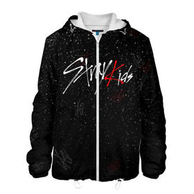 Мужская куртка 3D с принтом STRAY KIDS в городе Новоалтайск, ткань верха — 100% полиэстер, подклад — флис | прямой крой, подол и капюшон оформлены резинкой с фиксаторами, два кармана без застежек по бокам, один большой потайной карман на груди. Карман на груди застегивается на липучку | Тематика изображения на принте: skz | stray kids | бан чан | ли ноу | скз | стрей кидс | сынмин | уджин | феликс | хан | хёджин | чанбин