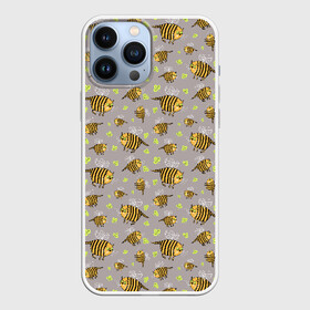 Чехол для iPhone 13 Pro Max с принтом Мы все здесь летаем в городе Новоалтайск,  |  | Тематика изображения на принте: кот пчела | кот с крыльями | котопчела | коты летают | коты с крыльями | крылатый кот | полосатый кот | рыжий кот