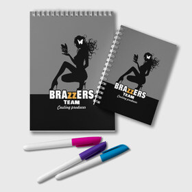 Блокнот с принтом Brazzers team Casting-producer в городе Новоалтайск, 100% бумага | 48 листов, плотность листов — 60 г/м2, плотность картонной обложки — 250 г/м2. Листы скреплены удобной пружинной спиралью. Цвет линий — светло-серый
 | adults | brazzers | butterflies | casting | girl | inscription | logo | movies | producer | silhouette | studio | team | бабочки | братья | девушка | кастинг | логотип | надпись | продюсер | силуэт | студия | фильмы