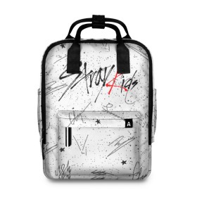 Женский рюкзак 3D с принтом STRAY KIDS АВТОГРАФЫ в городе Новоалтайск, 100% полиэстер | лямки с регулируемой длиной, сверху ручки, чтобы рюкзак нести как сумку. Основное отделение закрывается на молнию, как и внешний карман. Внутри два дополнительных кармана, один из которых закрывается на молнию. По бокам два дополнительных кармашка, куда поместится маленькая бутылочка
 | Тематика изображения на принте: skz | stray kids | бан чан | ли ноу | скз | стрей кидс | сынмин | уджин | феликс | хан | хёджин | чанбин