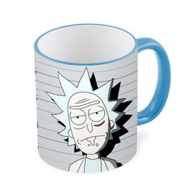 Кружка с принтом Rick is in prison в городе Новоалтайск, керамика | ёмкость 330 мл | c 137 | morty | morty smith | portal | rick | rick and morty | rick sanchez | sanchez | smith | морти | морти смит | портал | рик | рик и морти | рик санчез | санчез | смит