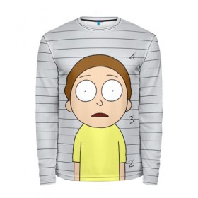 Мужской лонгслив 3D с принтом Morty is in prison в городе Новоалтайск, 100% полиэстер | длинные рукава, круглый вырез горловины, полуприлегающий силуэт | c 137 | morty | morty smith | portal | rick | rick and morty | rick sanchez | sanchez | smith | морти | морти смит | портал | рик | рик и морти | рик санчез | санчез | смит