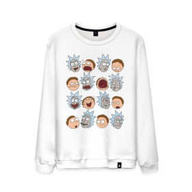 Мужской свитшот хлопок с принтом Faces Rick and Morty в городе Новоалтайск, 100% хлопок |  | c 137 | morty | morty smith | portal | rick | rick and morty | rick sanchez | sanchez | smith | морти | морти смит | портал | рик | рик и морти | рик санчез | санчез | смит