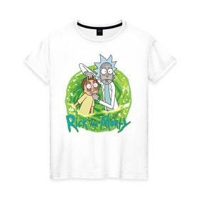 Женская футболка хлопок с принтом Rick Sanchez and Morty Smith в городе Новоалтайск, 100% хлопок | прямой крой, круглый вырез горловины, длина до линии бедер, слегка спущенное плечо | c 137 | morty | morty smith | portal | rick | rick and morty | rick sanchez | sanchez | smith | морти | морти смит | портал | рик | рик и морти | рик санчез | санчез | смит
