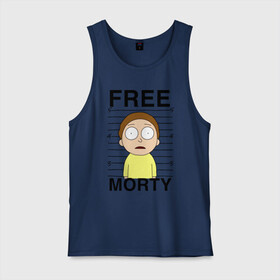 Мужская майка хлопок с принтом Free Morty в городе Новоалтайск, 100% хлопок |  | Тематика изображения на принте: c 137 | morty | morty smith | portal | rick | rick and morty | rick sanchez | sanchez | smith | морти | морти смит | портал | рик | рик и морти | рик санчез | санчез | смит