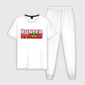 Мужская пижама хлопок с принтом Hunter x Hunter в городе Новоалтайск, 100% хлопок | брюки и футболка прямого кроя, без карманов, на брюках мягкая резинка на поясе и по низу штанин
 | gone | hunter x hunter | hunterxhunter | killua | гон | хантер х хантер