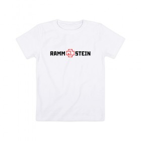 Детская футболка хлопок с принтом RAMMSTEIN в городе Новоалтайск, 100% хлопок | круглый вырез горловины, полуприлегающий силуэт, длина до линии бедер | Тематика изображения на принте: rammstein | рамштайн