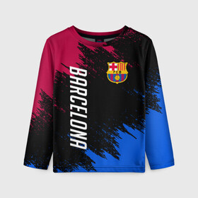 Детский лонгслив 3D с принтом FC BARCELONA в городе Новоалтайск, 100% полиэстер | длинные рукава, круглый вырез горловины, полуприлегающий силуэт
 | barcelona | fc barca | барка | барселона