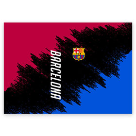 Поздравительная открытка с принтом FC BARCELONA в городе Новоалтайск, 100% бумага | плотность бумаги 280 г/м2, матовая, на обратной стороне линовка и место для марки
 | barcelona | fc barca | барка | барселона