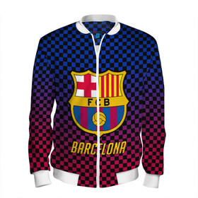 Мужской бомбер 3D с принтом FC BARCELONA в городе Новоалтайск, 100% полиэстер | застегивается на молнию, по бокам два кармана без застежек, по низу бомбера и на воротнике - эластичная резинка | barcelona | fc barca | барка | барселона