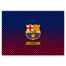 Поздравительная открытка с принтом FC BARCELONA в городе Новоалтайск, 100% бумага | плотность бумаги 280 г/м2, матовая, на обратной стороне линовка и место для марки
 | barcelona | fc barca | барка | барселона