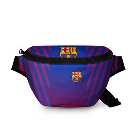 Поясная сумка 3D с принтом FC BARCELONA в городе Новоалтайск, 100% полиэстер | плотная ткань, ремень с регулируемой длиной, внутри несколько карманов для мелочей, основное отделение и карман с обратной стороны сумки застегиваются на молнию | barcelona | fc barca | барка | барселона