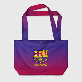 Пляжная сумка 3D с принтом FC BARCELONA в городе Новоалтайск, 100% полиэстер | застегивается на металлическую кнопку; внутренний карман застегивается на молнию. Стенки укреплены специальным мягким материалом, чтобы защитить содержимое от несильных ударов
 | barcelona | fc barca | барка | барселона