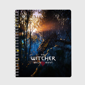 Тетрадь с принтом THE WITCHER 3WILD HUNT в городе Новоалтайск, 100% бумага | 48 листов, плотность листов — 60 г/м2, плотность картонной обложки — 250 г/м2. Листы скреплены сбоку удобной пружинной спиралью. Уголки страниц и обложки скругленные. Цвет линий — светло-серый
 | cd projekt red | ciri | game | geralt | geralt of rivia | gwynbleidd | the witcher | the witcher 3: wild hunt | ведьмак | ведьмак 3: дикая охота | геральт | геральт из ривии | цири | цирилла