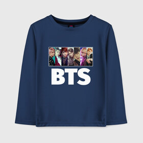 Детский лонгслив хлопок с принтом BTS в городе Новоалтайск, 100% хлопок | круглый вырез горловины, полуприлегающий силуэт, длина до линии бедер | army | bangtan boys | beyond the scene | bts | k pop | kpop | love yourself | бтс | к поп