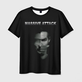 Мужская футболка 3D с принтом Massive attack в городе Новоалтайск, 100% полиэфир | прямой крой, круглый вырез горловины, длина до линии бедер | Тематика изображения на принте: 100 suns | dance | electronic | masive atack | masive attack | mezannine | one point six | tricky | trip hop | triphop | мэссив аттак
