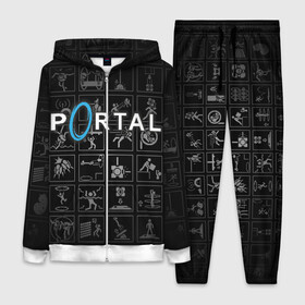 Женский костюм 3D с принтом Portal icons в городе Новоалтайск,  |  | half life | головоломка | иконки | пиктограммы | портал | телепорт