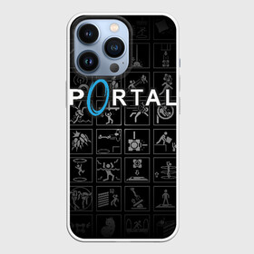 Чехол для iPhone 13 Pro с принтом Portal icons в городе Новоалтайск,  |  | half life | головоломка | иконки | пиктограммы | портал | телепорт