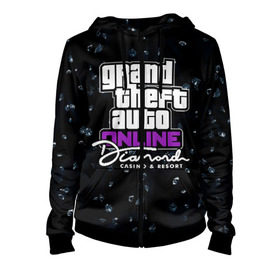 Женская толстовка 3D на молнии с принтом GTA 5 Online: CASINO в городе Новоалтайск, 100% полиэстер | длина до линии бедра, манжеты и пояс оформлены мягкой тканевой резинкой, двухслойный капюшон со шнурком для регулировки, спереди молния, по бокам два кармана | auto | casino | diamond | grand | gta | gta5 | poker | rockstar | theft | алмаз | бриллиант | брильянт | гта | гта5 | казино | карты | покер | рокстар | рулетка | тревор
