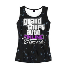 Женская майка 3D с принтом GTA 5 Online: CASINO в городе Новоалтайск, 100% полиэстер | круглая горловина, прямой силуэт, длина до линии бедра | auto | casino | diamond | grand | gta | gta5 | poker | rockstar | theft | алмаз | бриллиант | брильянт | гта | гта5 | казино | карты | покер | рокстар | рулетка | тревор
