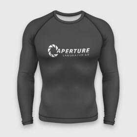 Мужской рашгард 3D с принтом APERTURE lab. в городе Новоалтайск,  |  | aperture | aperture science innovators | game | portal | portal 2
