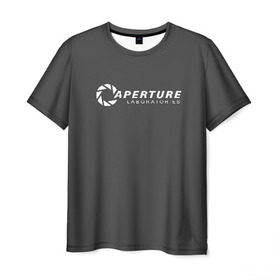 Мужская футболка 3D с принтом APERTURE lab. в городе Новоалтайск, 100% полиэфир | прямой крой, круглый вырез горловины, длина до линии бедер | aperture | aperture science innovators | game | portal | portal 2