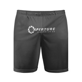 Мужские шорты спортивные с принтом APERTURE lab. в городе Новоалтайск,  |  | aperture | aperture science innovators | game | portal | portal 2