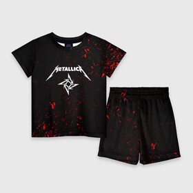 Детский костюм с шортами 3D с принтом METALLICA в городе Новоалтайск,  |  | Тематика изображения на принте: metallica | металлика