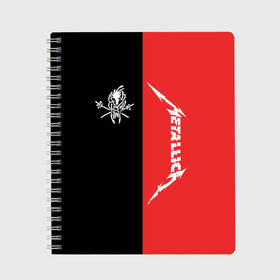 Тетрадь с принтом METALLICA в городе Новоалтайск, 100% бумага | 48 листов, плотность листов — 60 г/м2, плотность картонной обложки — 250 г/м2. Листы скреплены сбоку удобной пружинной спиралью. Уголки страниц и обложки скругленные. Цвет линий — светло-серый
 | metallica | metallica logo | rock | метал группа | металл | металлика логотип | музыка | рок | трэш метал | хеви метал