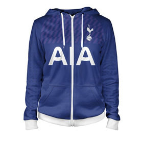 Женская толстовка 3D на молнии с принтом Tottenham away 19-20 в городе Новоалтайск, 100% полиэстер | длина до линии бедра, манжеты и пояс оформлены мягкой тканевой резинкой, двухслойный капюшон со шнурком для регулировки, спереди молния, по бокам два кармана | barclays | champions | england | hotspur | kane | league | tottenham | англия | кейн | лига | тоттенхэм | хотспур | чемпионов | шпоры