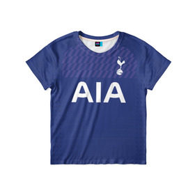 Детская футболка 3D с принтом Tottenham away 19-20 в городе Новоалтайск, 100% гипоаллергенный полиэфир | прямой крой, круглый вырез горловины, длина до линии бедер, чуть спущенное плечо, ткань немного тянется | barclays | champions | england | hotspur | kane | league | tottenham | англия | кейн | лига | тоттенхэм | хотспур | чемпионов | шпоры