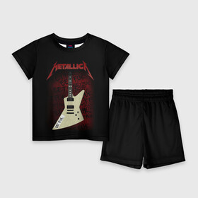 Детский костюм с шортами 3D с принтом Metallica в городе Новоалтайск,  |  | Тематика изображения на принте: metalica | metallica | группа | джеймс хэтфилд | кирк хэмметт | ларс ульрих | метал | металика | металлика | миталика | музыка | роберт трухильо | рок | трэш | трэшметал | хард | хеви