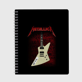 Тетрадь с принтом Metallica в городе Новоалтайск, 100% бумага | 48 листов, плотность листов — 60 г/м2, плотность картонной обложки — 250 г/м2. Листы скреплены сбоку удобной пружинной спиралью. Уголки страниц и обложки скругленные. Цвет линий — светло-серый
 | metalica | metallica | группа | джеймс хэтфилд | кирк хэмметт | ларс ульрих | метал | металика | металлика | миталика | музыка | роберт трухильо | рок | трэш | трэшметал | хард | хеви