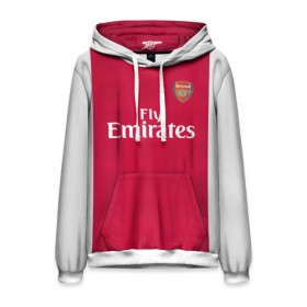 Мужская толстовка 3D с принтом Arsenal home 19-20 в городе Новоалтайск, 100% полиэстер | двухслойный капюшон со шнурком для регулировки, мягкие манжеты на рукавах и по низу толстовки, спереди карман-кенгуру с мягким внутренним слоем. | arsenal | aubameyang | champions league | england | англия | арсенал | лига чемпионов | лондон | обамеянг | премьер лига