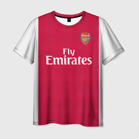 Мужская футболка 3D с принтом Aubameyang home 19-20 в городе Новоалтайск, 100% полиэфир | прямой крой, круглый вырез горловины, длина до линии бедер | arsenal | aubameyang | champions league | england | англия | арсенал | лига чемпионов | лондон | обамеянг | премьер лига