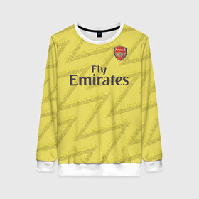 Женский свитшот 3D с принтом Aubameyang away 19-20 в городе Новоалтайск, 100% полиэстер с мягким внутренним слоем | круглый вырез горловины, мягкая резинка на манжетах и поясе, свободная посадка по фигуре | arsenal | aubameyang | champions league | england | англия | арсенал | лига чемпионов | лондон | обамеянг | премьер лига