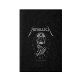 Обложка для паспорта матовая кожа с принтом Metallica в городе Новоалтайск, натуральная матовая кожа | размер 19,3 х 13,7 см; прозрачные пластиковые крепления | Тематика изображения на принте: metalica | metallica | группа | джеймс хэтфилд | кирк хэмметт | ларс ульрих | метал | металика | металлика | миталика | музыка | роберт трухильо | рок | трэш | трэшметал | хард | хеви