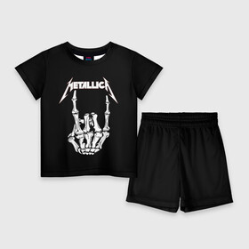 Детский костюм с шортами 3D с принтом Metallica в городе Новоалтайск,  |  | Тематика изображения на принте: metalica | metallica | группа | джеймс хэтфилд | кирк хэмметт | ларс ульрих | метал | металика | металлика | миталика | музыка | роберт трухильо | рок | трэш | трэшметал | хард | хеви